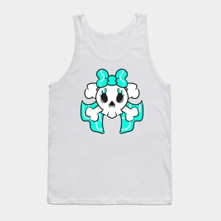 Pretty Skulls light blue ribbon Tank Top